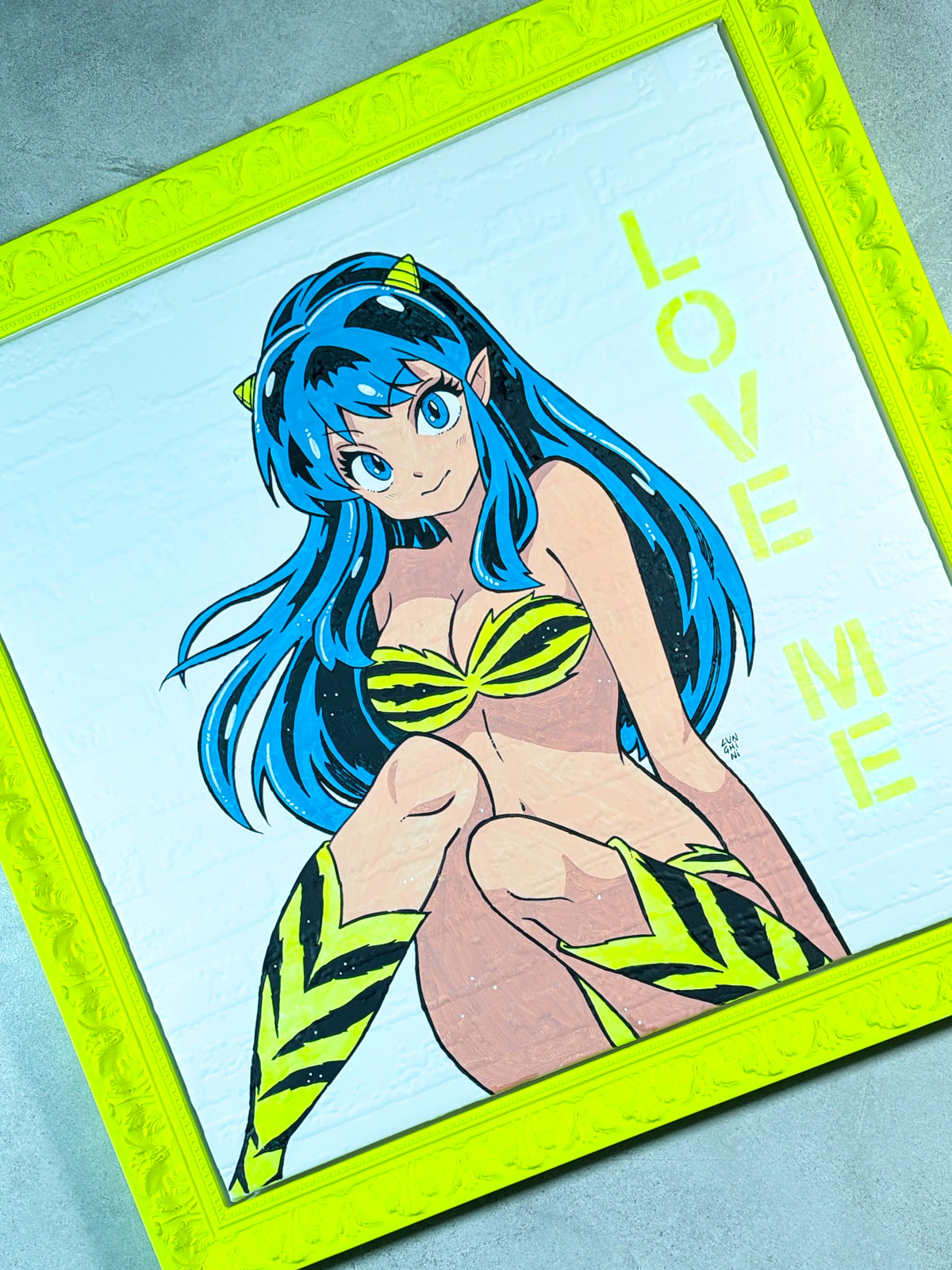 Lamù – Opera Pop su Carta da Parati 3D | 70x70 cm