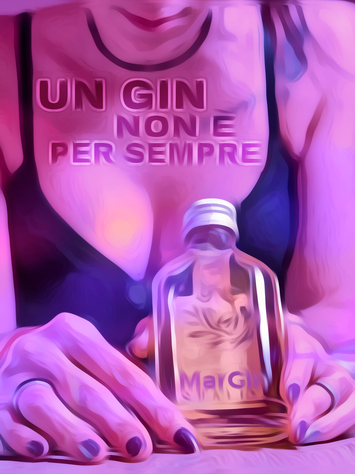Un Gin Non È per Sempre – Stampa Digitale su Tela Canvas in 4 Varianti | 40x60 cm Creazione originale di Carlo Piccinno