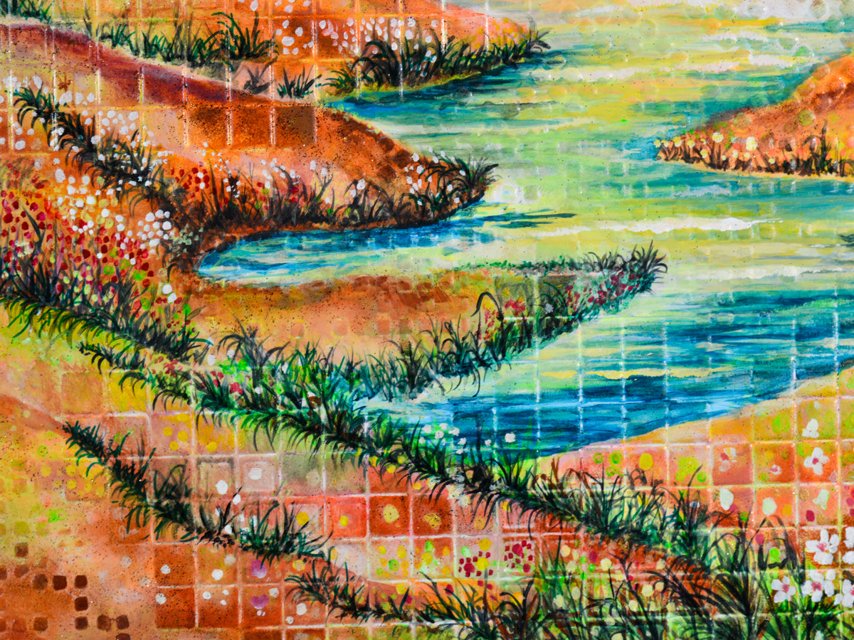 Paesaggio Luminoso – Opera su Carta da Parati 3D | 70x70 cm