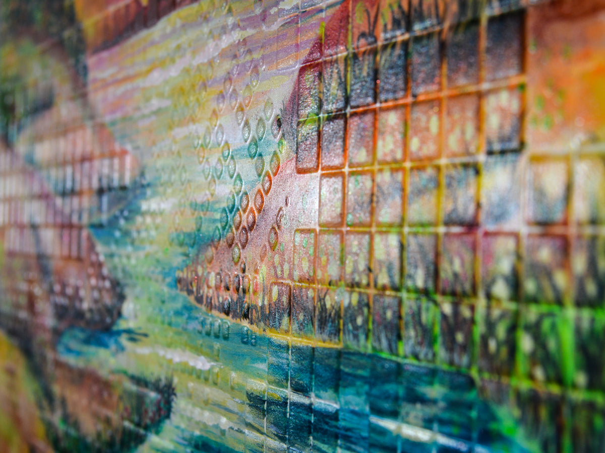 Paesaggio Luminoso – Opera su Carta da Parati 3D | 70x70 cm
