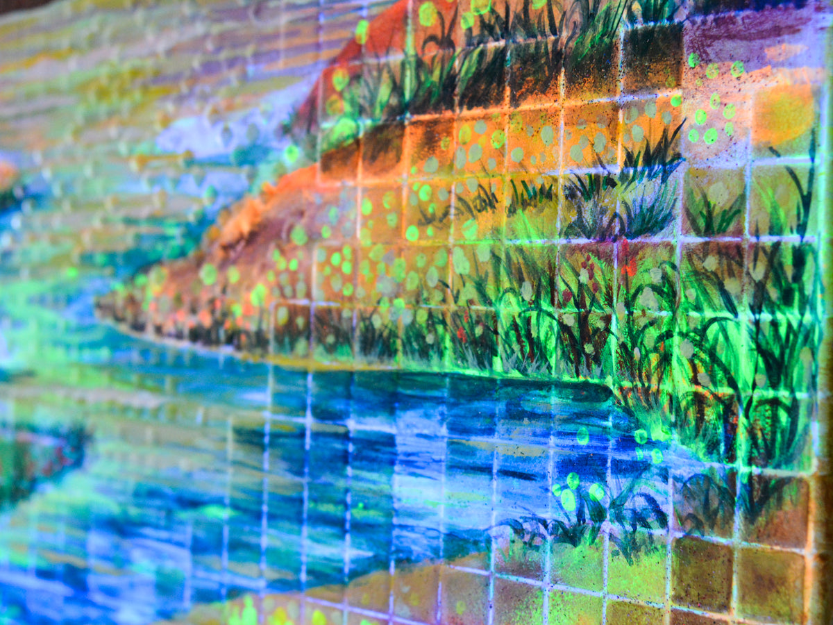 Paesaggio Luminoso – Opera su Carta da Parati 3D | 70x70 cm