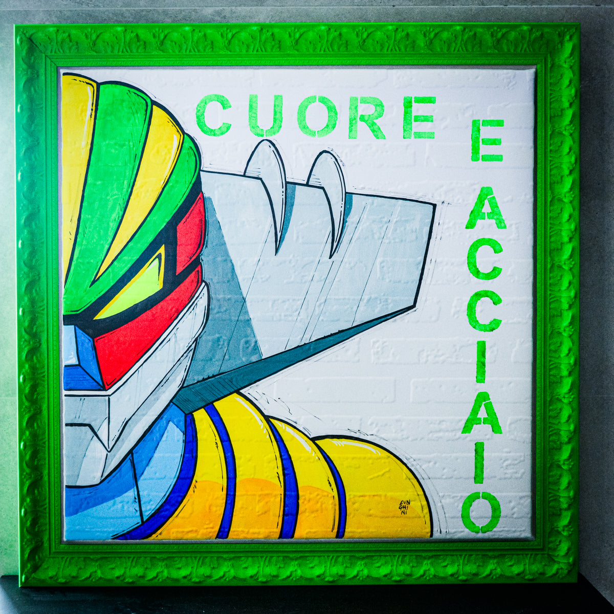 Jeeg Robot d’Acciaio – Opera Pop su Carta da Parati 3D | 70x70 cm