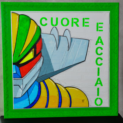Jeeg Robot d’Acciaio – Opera Pop su Carta da Parati 3D | 70x70 cm