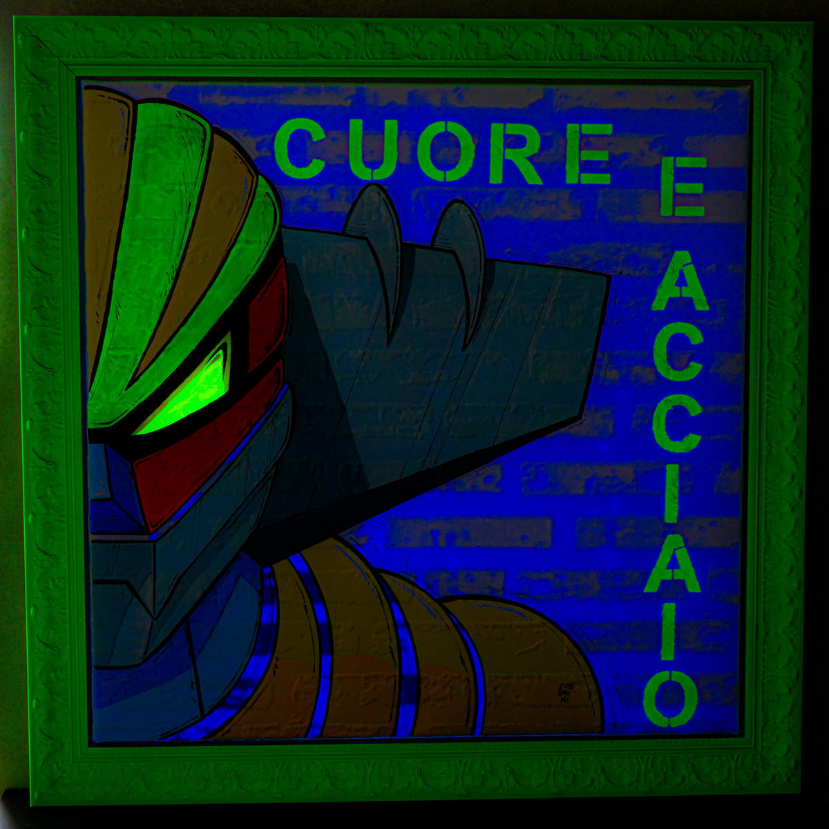 Jeeg Robot d’Acciaio – Opera Pop su Carta da Parati 3D | 70x70 cm