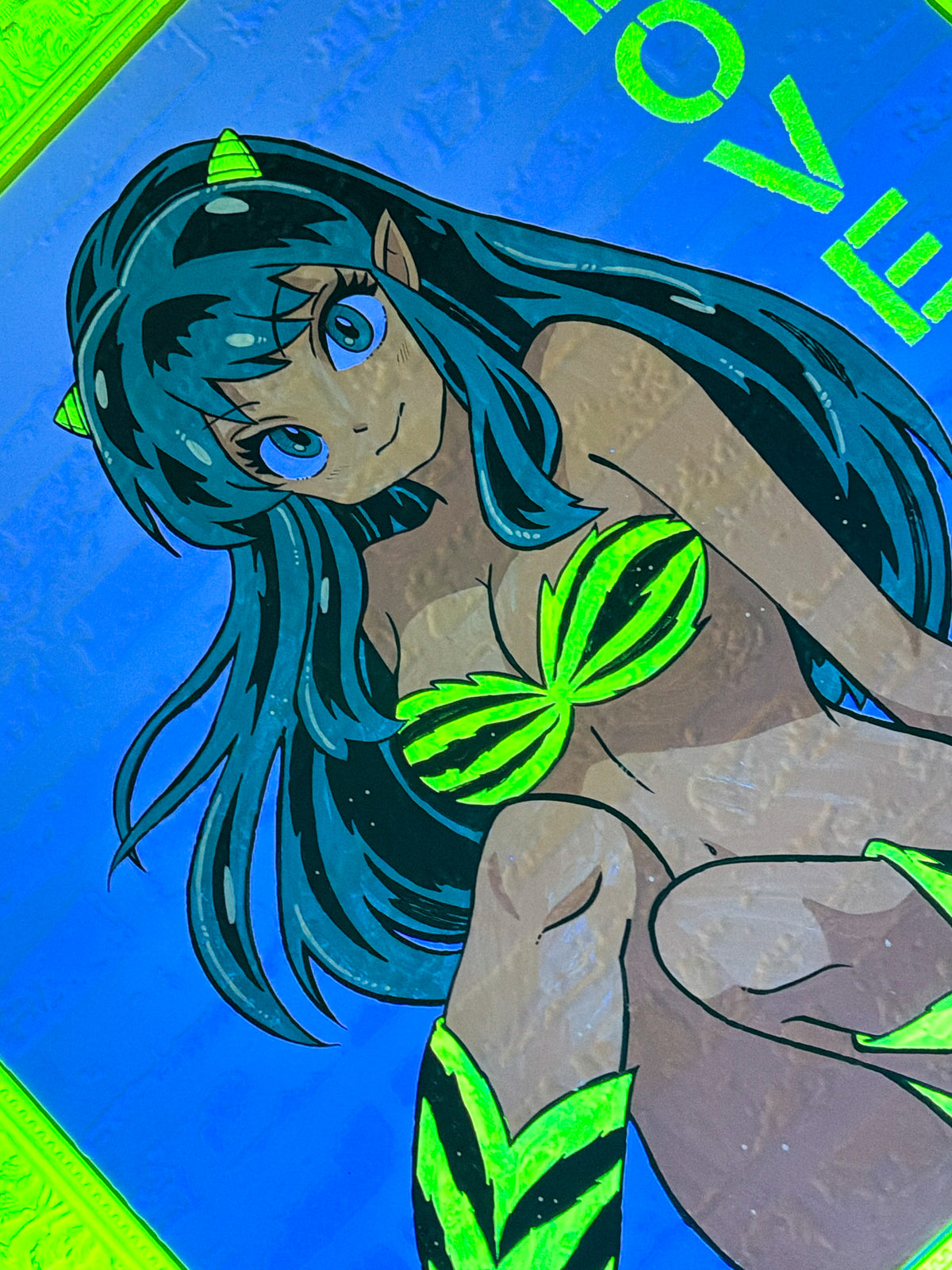 Lamù – Opera Pop su Carta da Parati 3D | 70x70 cm